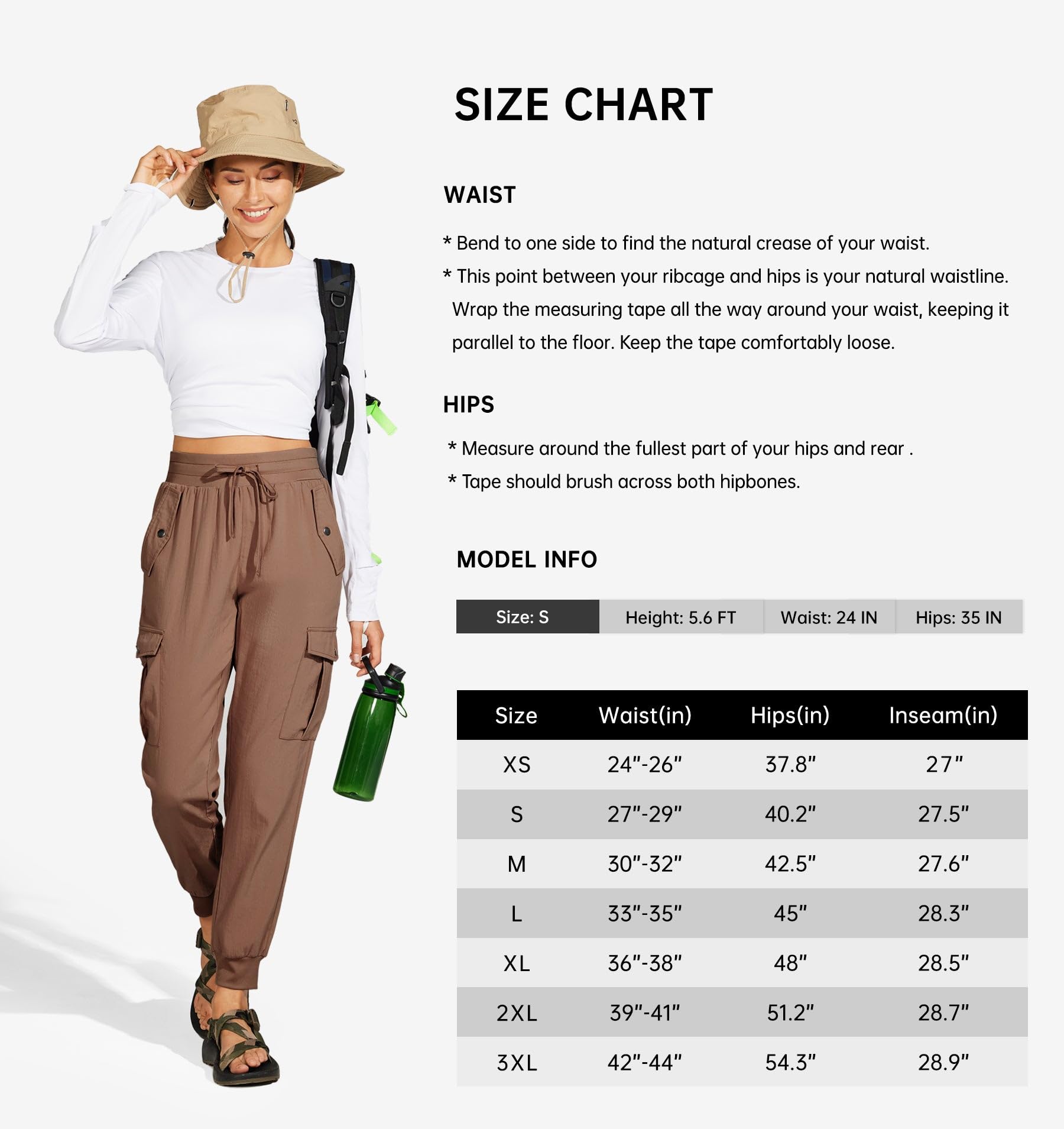 WILLIT Pantalon de jogging cargo pour femme - Pantalon de jogging léger à séchage rapide - Pantalon cargo - Pantalon d'extérieur - Pantalon de jogging athlétique - Pantalon décontracté - Imperméable