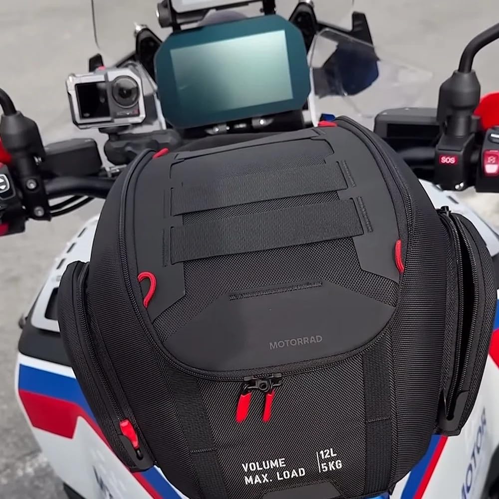 Für BMW R1300GS Adventure 2024 – Neuer 12-Liter-Tankrucksack aus Nylon, Tanklock-Reisetasche, Schwarz