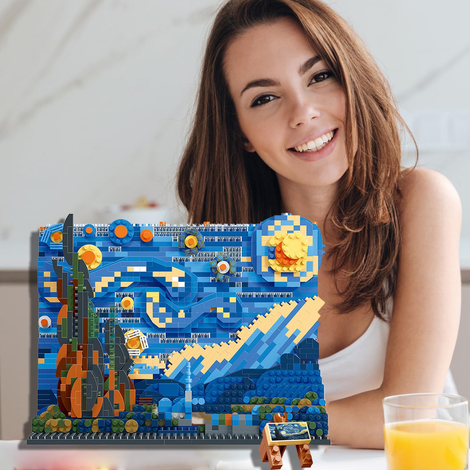 Amazon.co.jp: Quhiu 星月夜組み立てキット - 1858ピース ゴッホ絵画