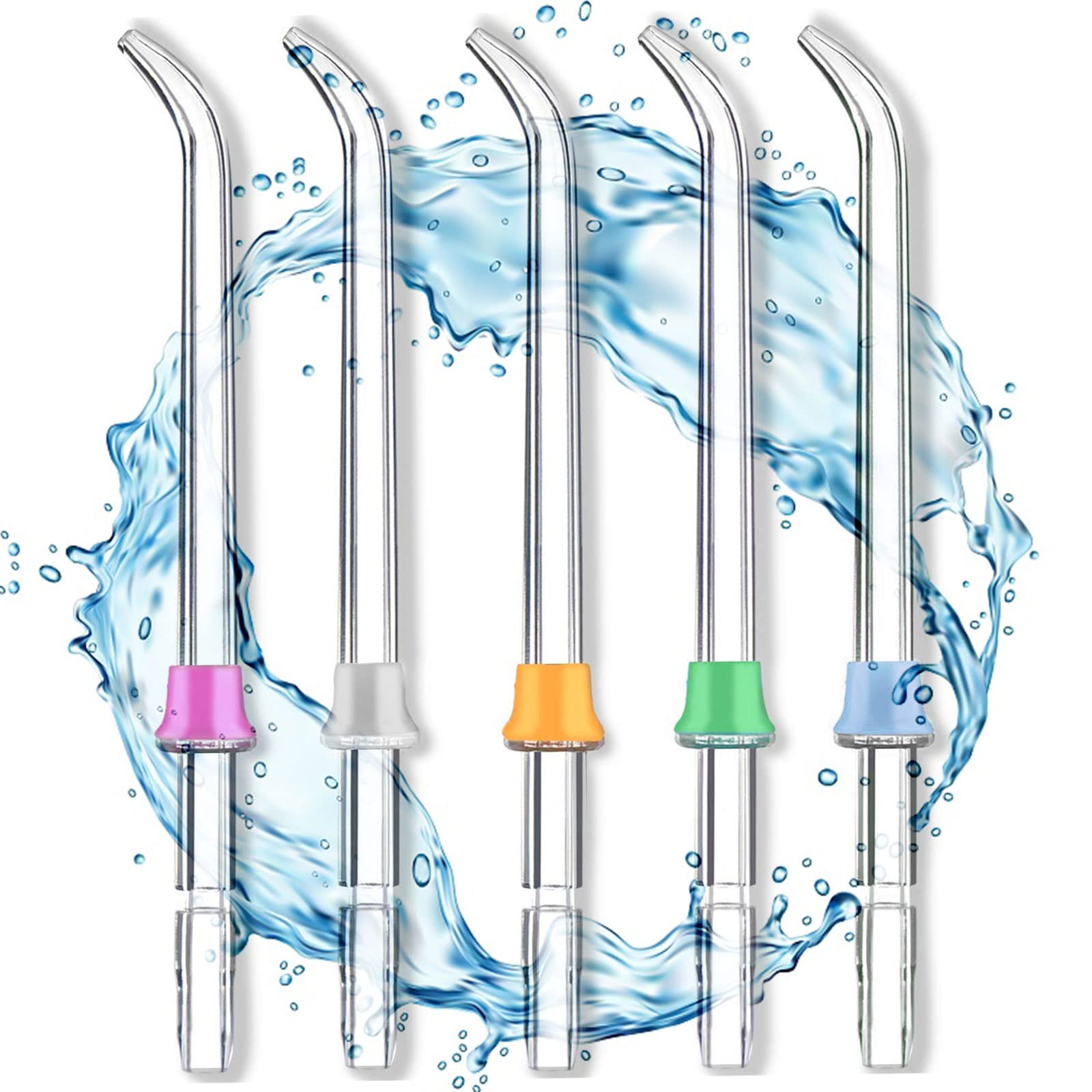 Water Flosser Replacement, 5 PCS Classic Jet Tip for Waterpik Water Flosser, Tips High-Pressure Water Flosser Oral Irrigator, Compatible with Waterpik