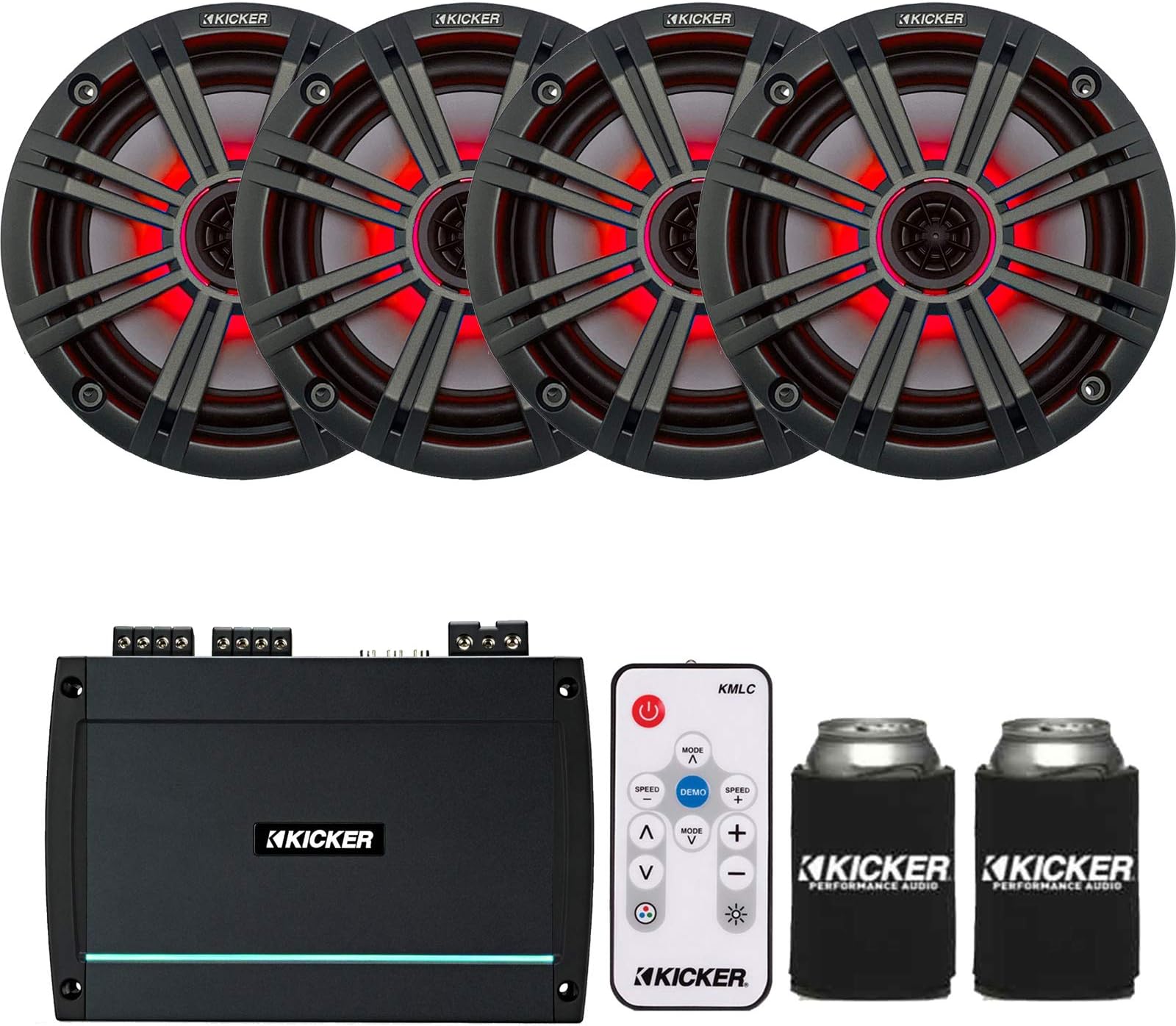 KICKER 44KXMA4004 400 watt amp with Two Pairs of KM654LCW