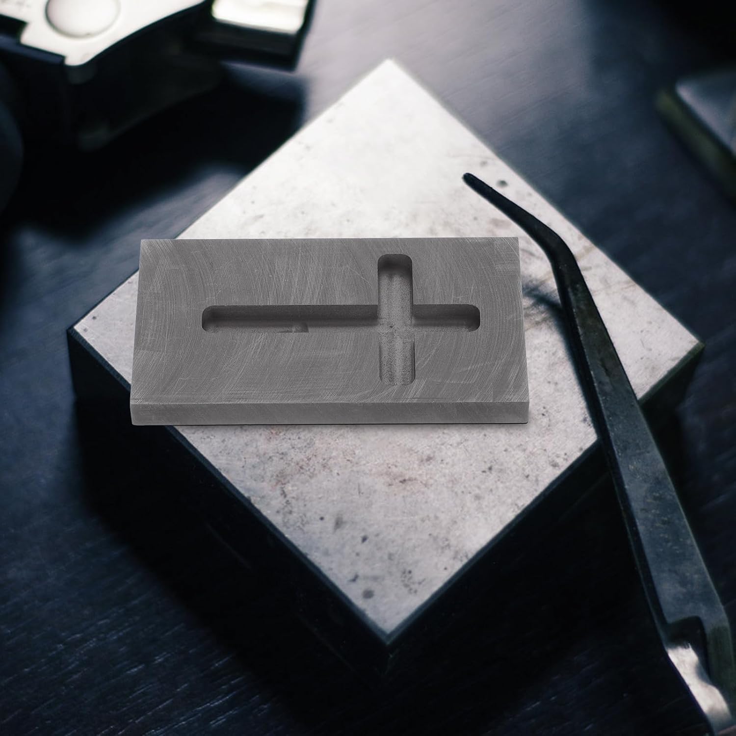 3pcs High Density Graphite Mold | Metal Silver Casting Mold | Small Cross Shape Crucible for Gold Silver Melting | Smelting Furnace Workshop Tools