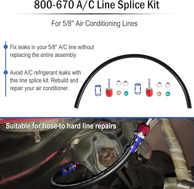 Kit de Empalme para Línea A/C 5/8'' con Manguera No.10, Conector de Reparación miniatura 4