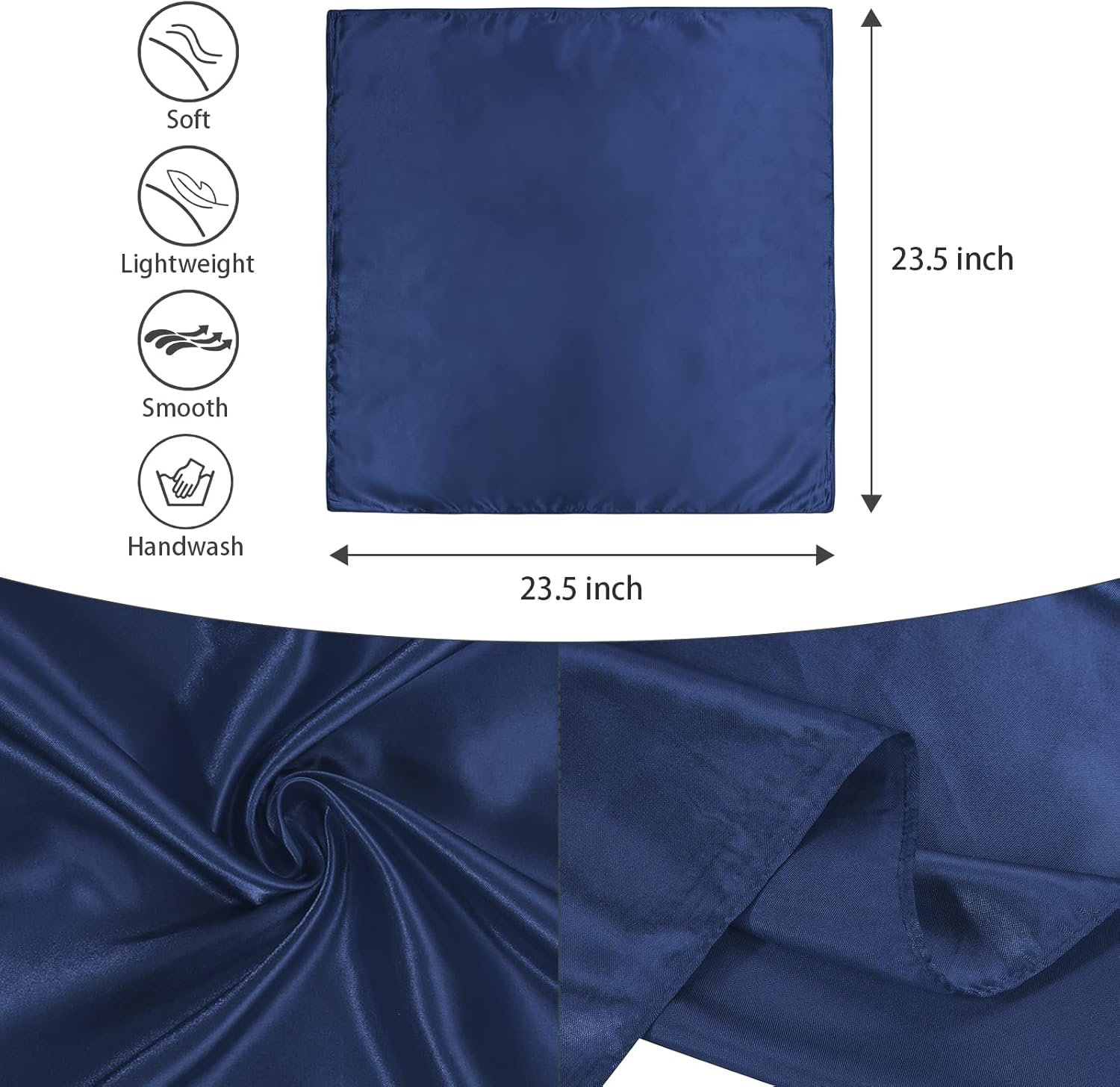 American Trends Women Silk Feeling Scarf Satin Head Scarves Square Satin Scarf Wrap Neck Scarf Lightweight Silk Like Bandana - Image 4