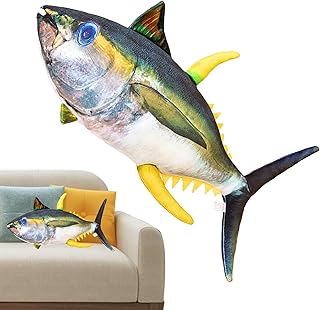 Brinquedo de boneca de bicho de pelúcia de atum,Simulação de Brinquedo de Boneca de Pelúcia de Peixe Atum de Pelúcia Bicho de Pelúcia | Almofada de pelúcia de algodão PP fofinha e confortável Weeyutix