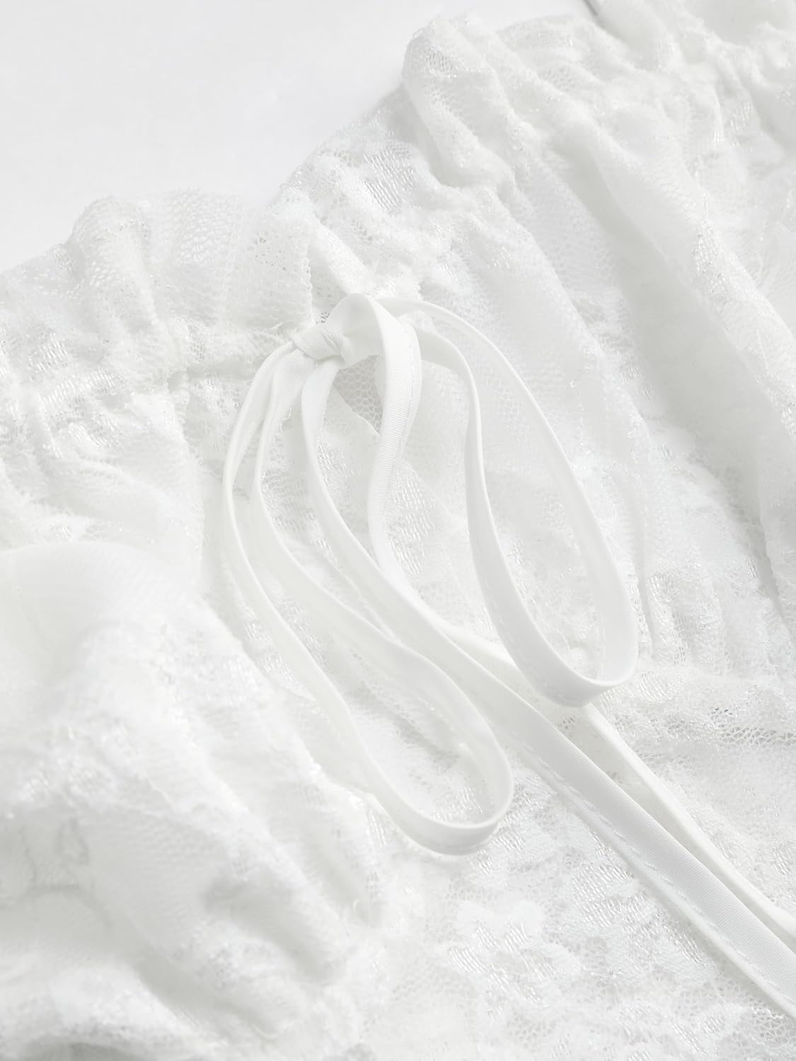 CIDER Crop Tops Floral Sheer Cami Knotted Corset Square Neck Sleeveless Women Party Going Out Tops - Image 4