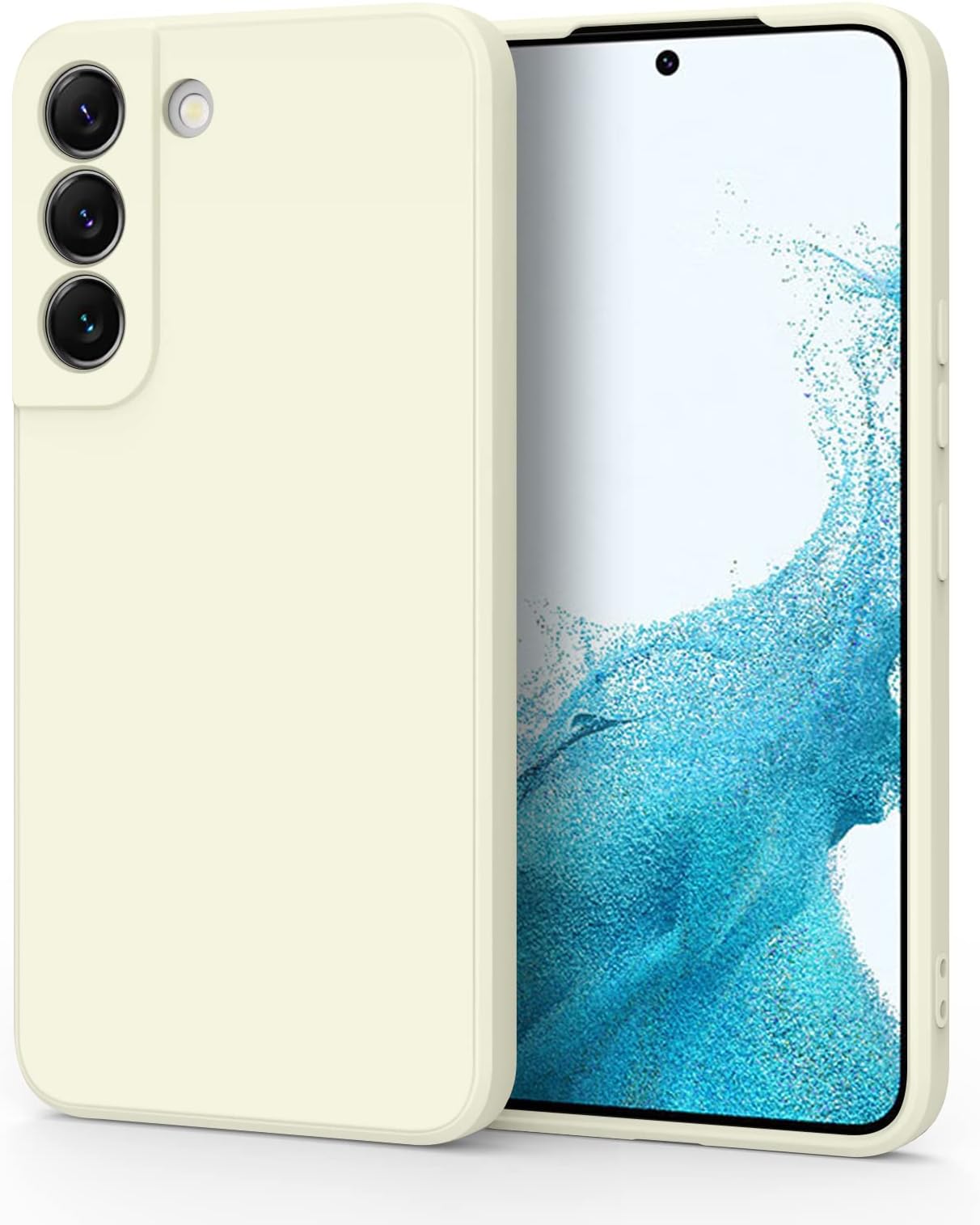 Tobfit Silicone Phone Case Compatible with Samsung Galaxy S22 5G, Soft Protective Smart Phone Back Cover for Women Men, Durable Anti-Scratch Shockproof Phone Cover for Samsung Galaxy S22 5G(White)