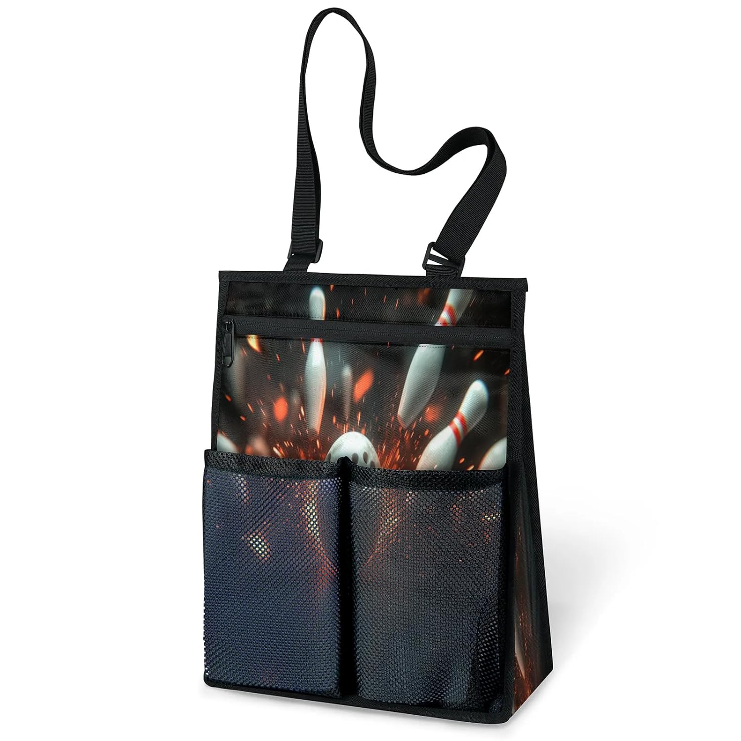 Ourtheme 3d Bowling Sports Ball Portable Shower Bag for Travel Gym Camp Beach Tote Shower Caddy Bags Hanging