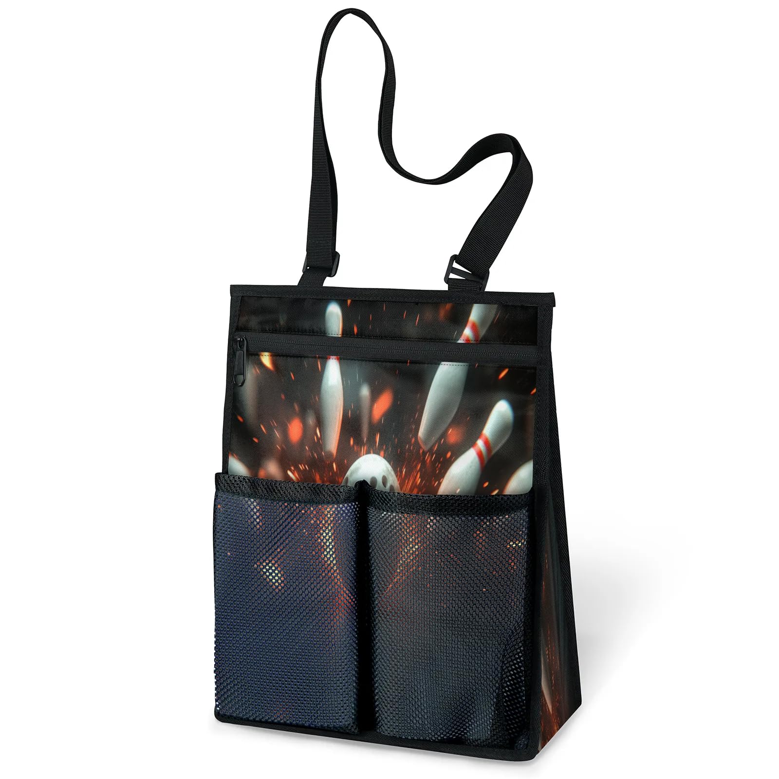 Ourtheme 3d Bowling Sports Ball Portable Shower Bag for Travel Gym Camp Beach Tote Shower Caddy Bags Hanging