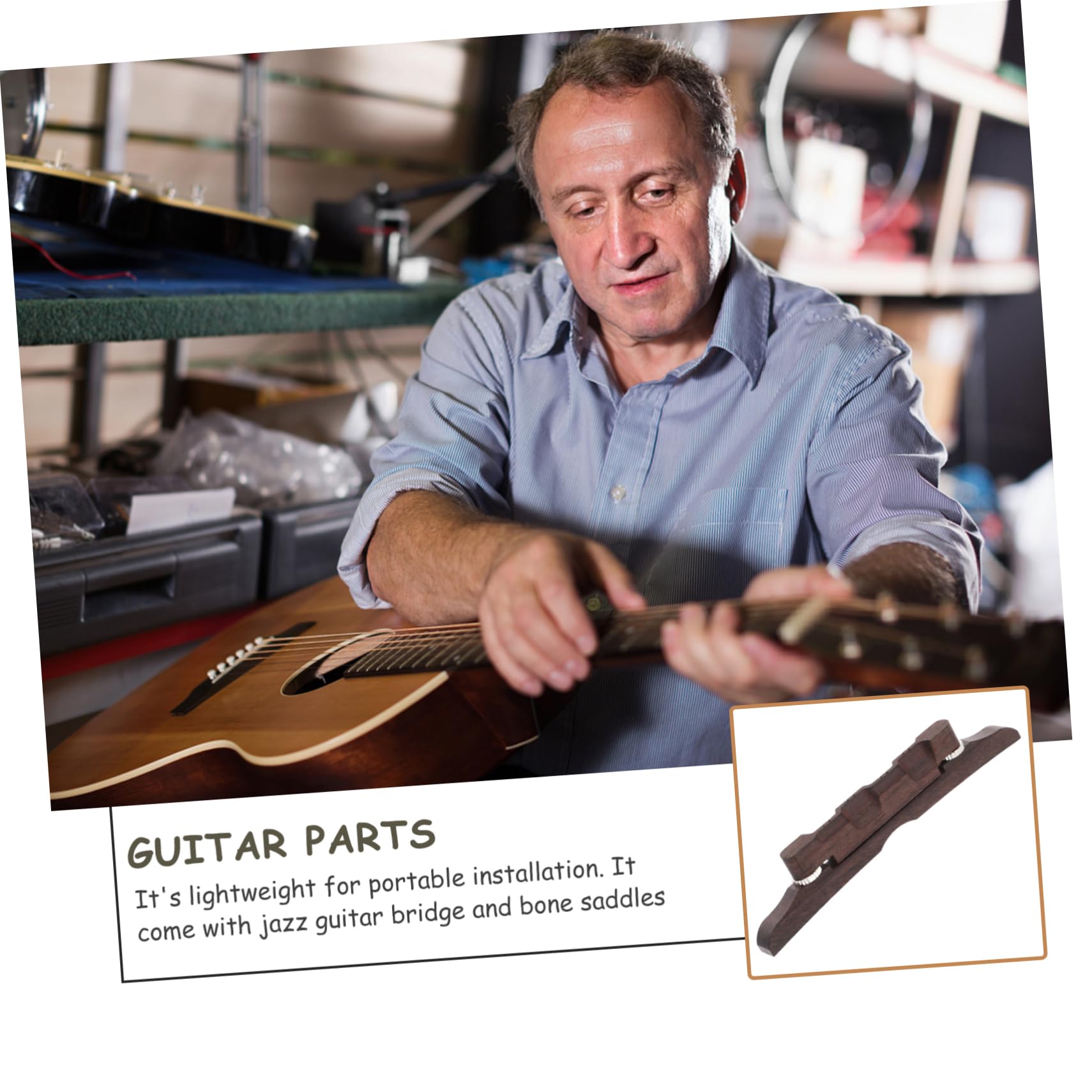 Toyvian mostek i siodełko do gitary Gitara jazzowa Archtop Mostek do gitary jazzowej z siodełkiem archtop jazz Siodełko jazz Palisander