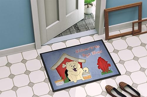 Miniatura 4 de Caroline's Treasures BB2894JMAT - Tapete blanco para puerta delantera, 24 x 36 pulgadas, colección Chow Chow, para interiores y exteriores, para