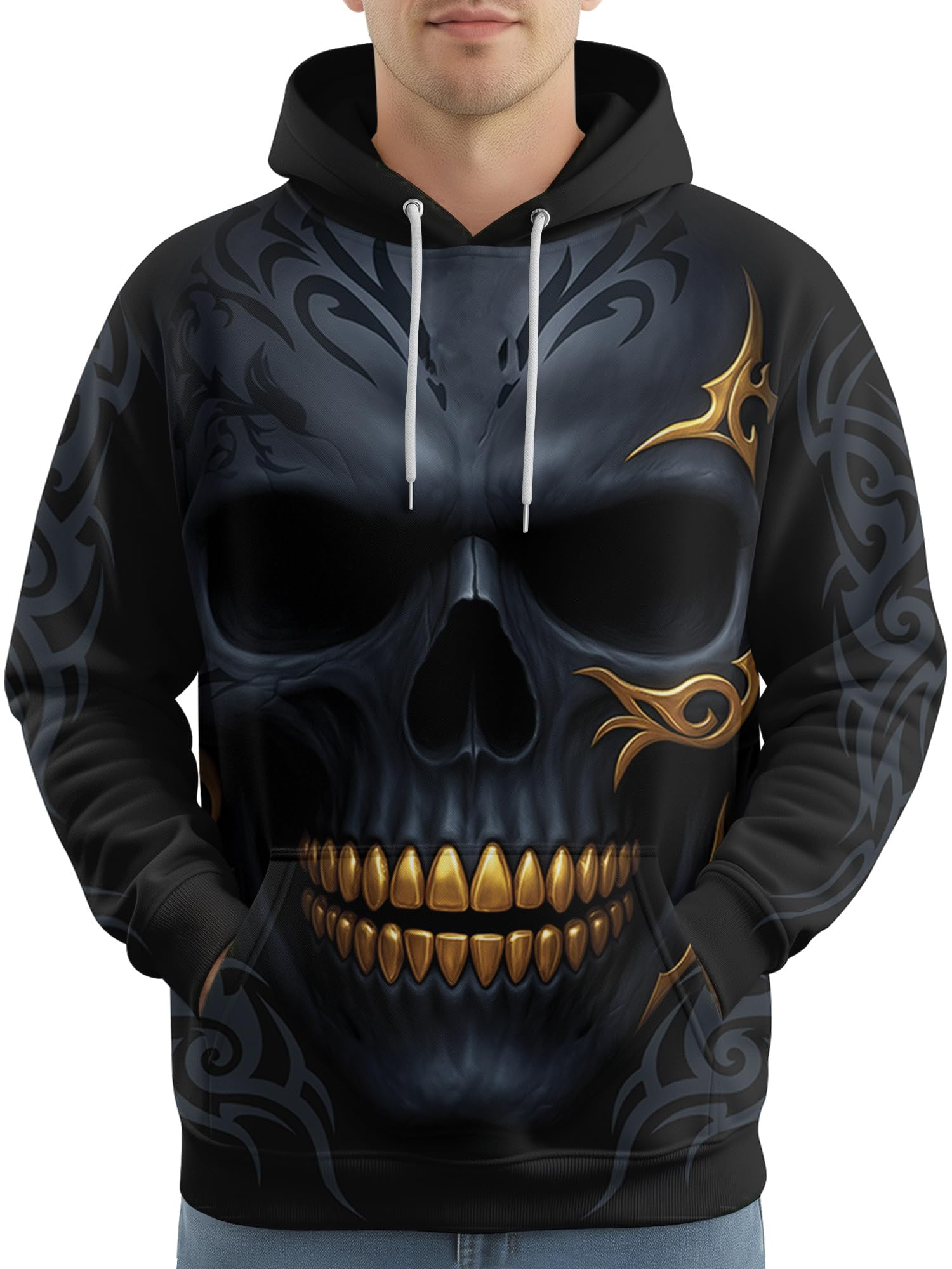 PAGYMO Graphic Hoodies for Men Funny Novelty Pullover Hooded Sweatshirt