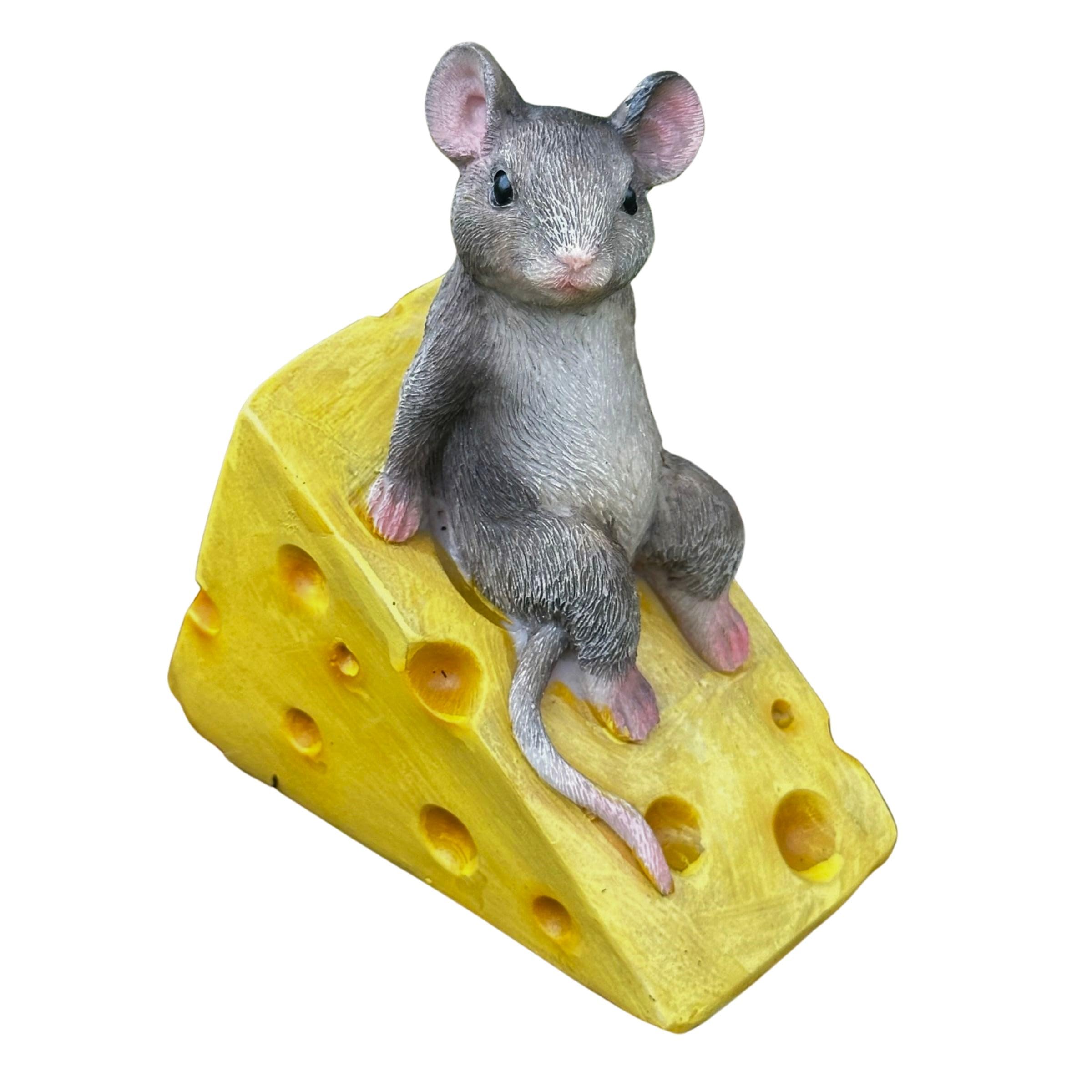 Animal Crackers Mouse on Cheese Wedge Fairy Garden Ornament