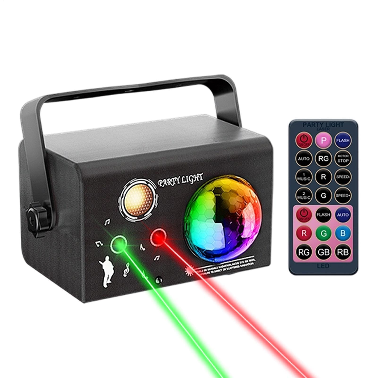 Luces de fiesta de DJ: luz estroboscópica LED activada por sonido y bola de