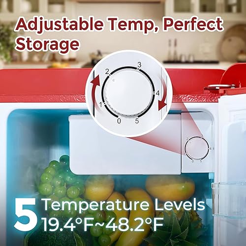 Miniatura 3 de Refrigerador compacto de una sola puerta con congelador, mini refrigerador de 2.7 pies cúbicos para cocina, apartamento, dormitorio, caravana,