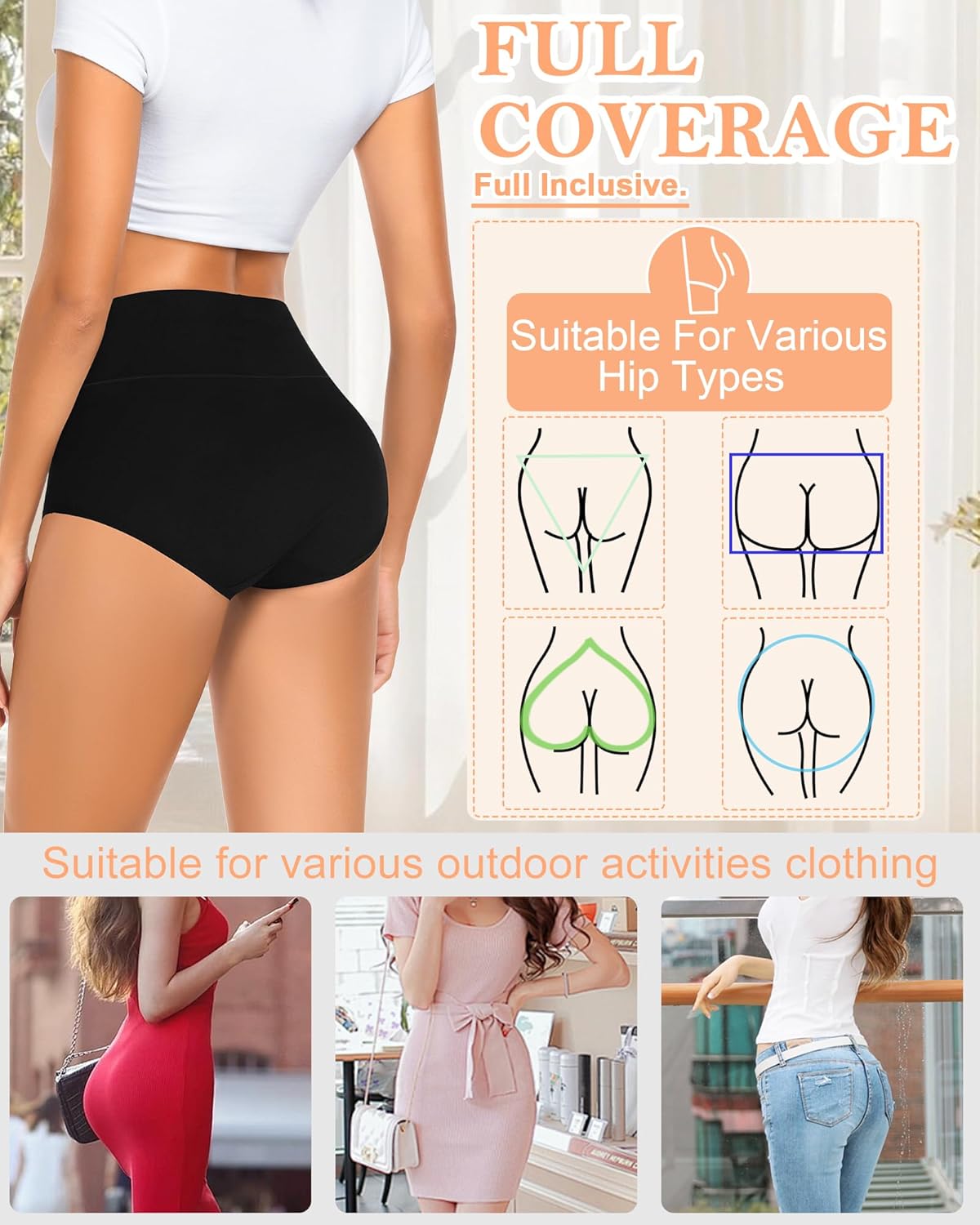 MISSWHO Cotton High Waisted Women Underwear Soft Briefs Full Coverage Comfy Ladies Panties (Regular & Plus Size) - Image 4