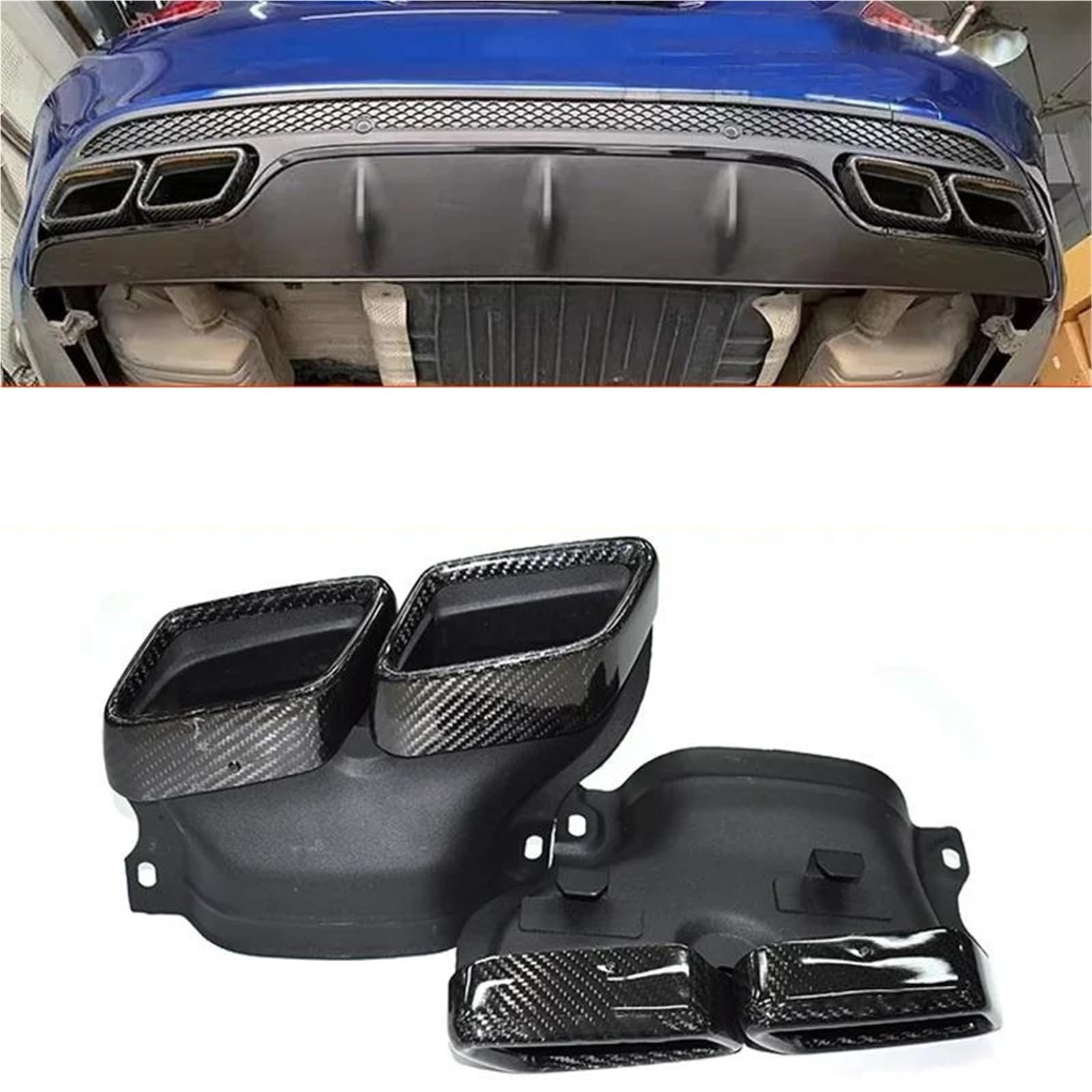 Dla Mercedes Dla Benz Klasy C W205 C63 Klasy S W222 S63 GLE63 GLS63 Ulepszenie Rury Wydechowej Końcówka Tłumika AMG Carbon Końcówka Tłumika Samochodowego(Carbon fiber)