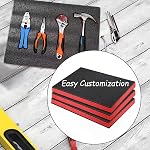 3 Boîte à outils de paquet mousse 12x10x2 inch, Inserts en mousse pour boîtiers, Plaques de stockage en polyéthylène cuttable pour boîtes à outils et artisanat (rouge et noir)