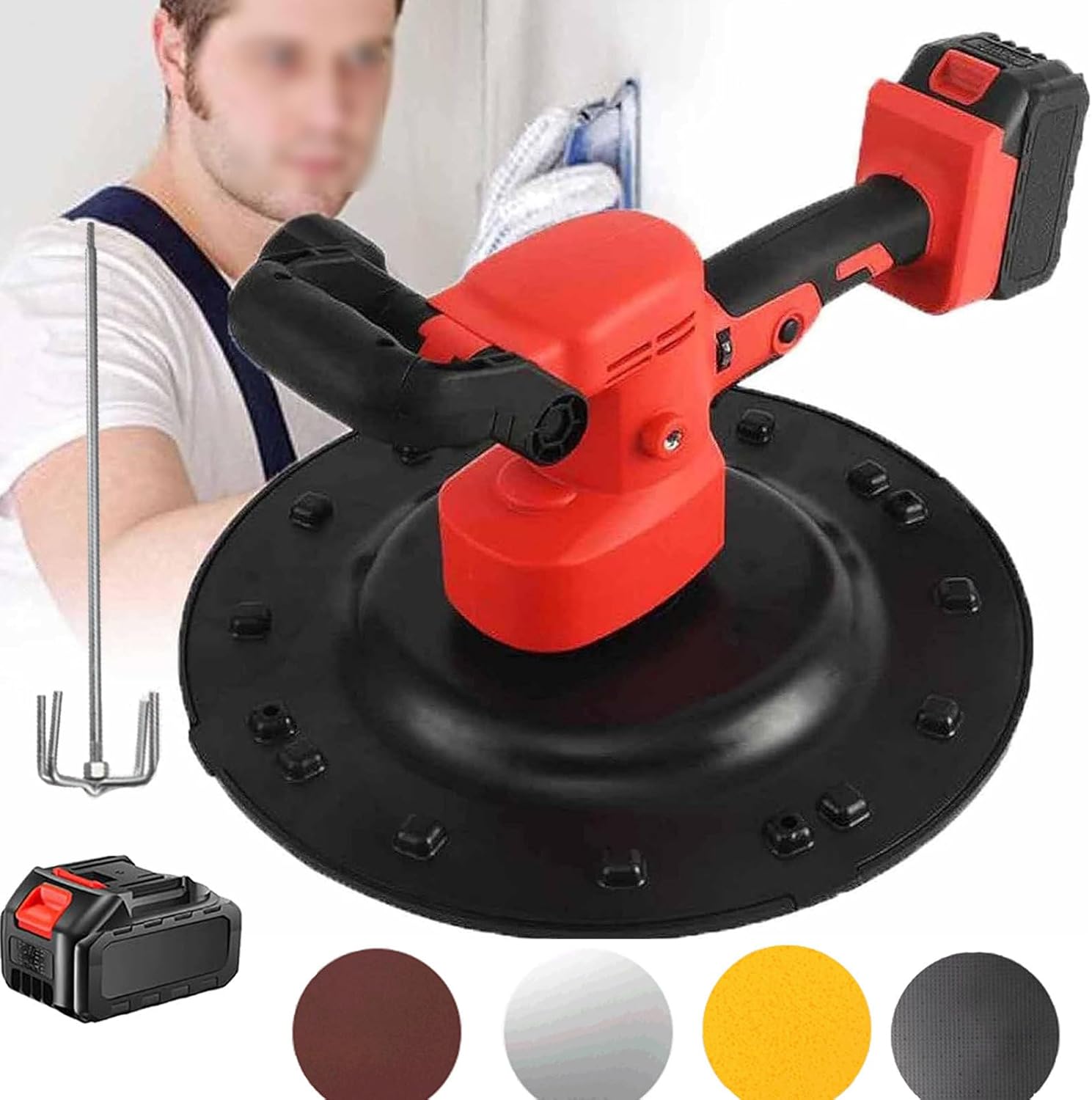 Cordless Electric Trowel for Concrete Cement Mortar Plastering,Electric Wall Cement Smoothing Machine Cement Wall Smoothing Machine, Wall Smoothing Polishing Machine, Concrete Spatula, Elect