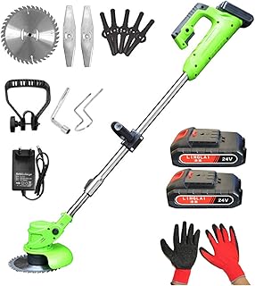HEKQ Tagliabordi/Bordatrice Senza Fili 12V / 24V Max con Alimentazione Facile, Wacker Rimovibile con 2 Batterie E 1 Caricatore Rapido, Leggero E Manovrabile,A,24v