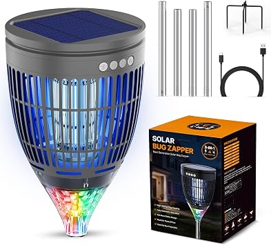 Solar Bug Zapper Outdoor, 4200V Mosquito Zapper and Projection Light