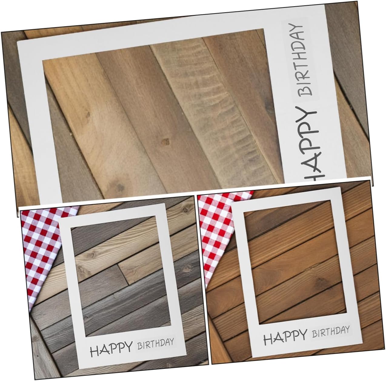 3pcs Birthday Photo Booth Frame Props Engaging Picture Props for Fun Celebrations Preassembled Lightweight Vibrant Prints for Indoor Outdoor Parties
