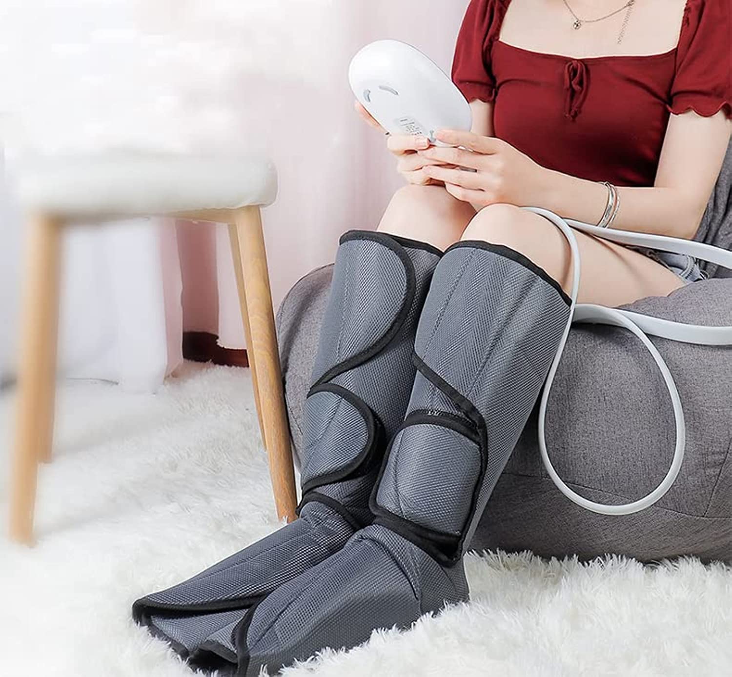 Electric Leg Massager Muscle Relaxtion Machine Hot Compress Foot Thighs Calf Massager Air Compression Massage Relax Muscle Blood Circulation (small size)