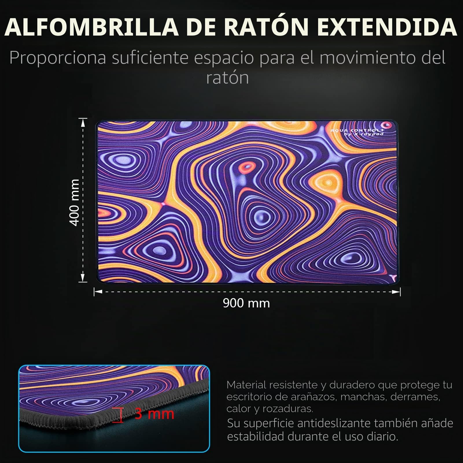 Alfombrilla de ratón para Juegos X-Raypad Aqua Control Plus Rob AC+, Ultra Alta precisión con Velocidad Capacidad de Control, diseñada para Jugadores Fps con Bajos requisitos de dpi
