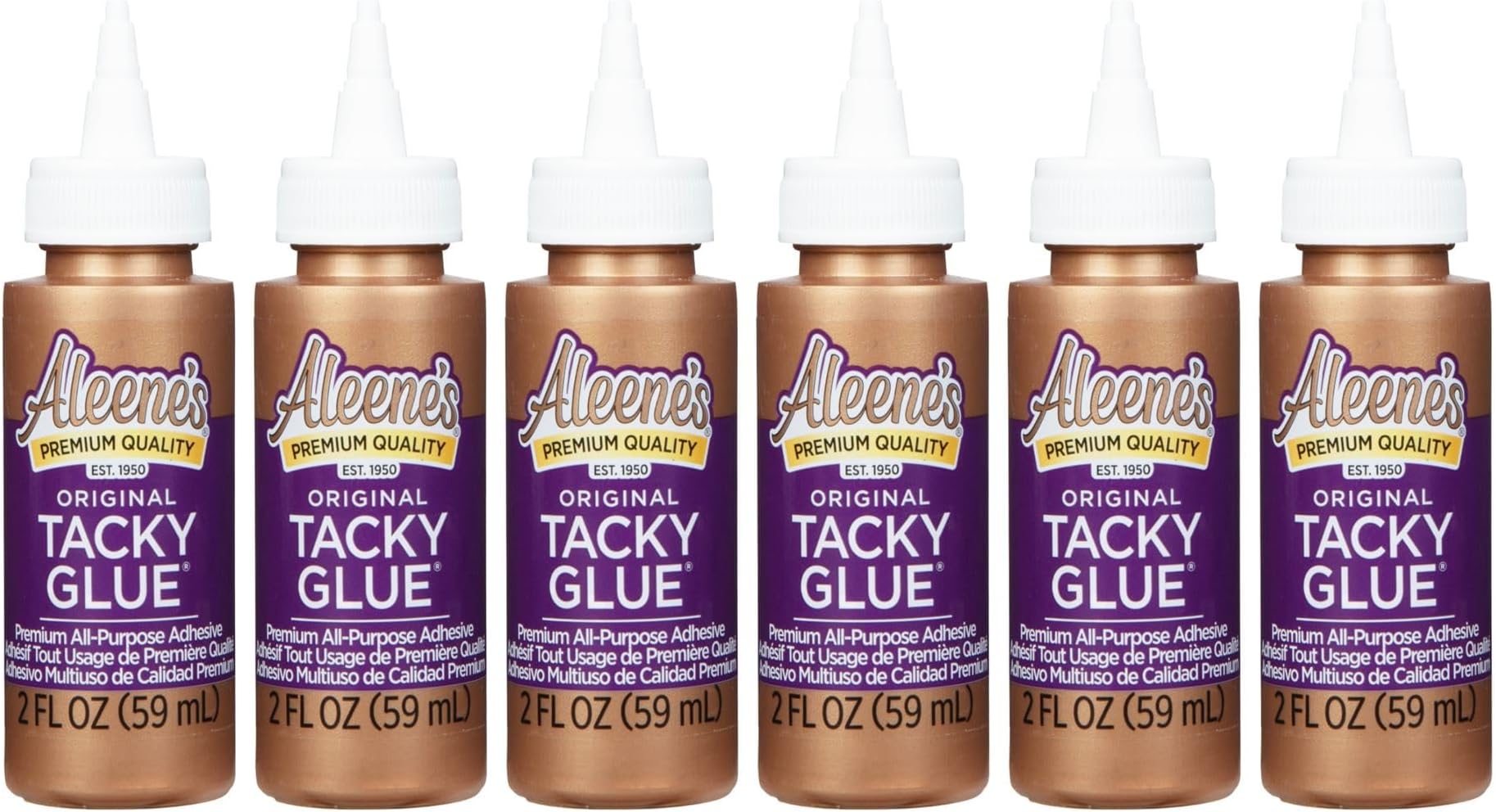 Aleene's Original Tacky Glue, All Purpose Adhesive, Perfect for Crafts and DIY Projects, Dries Fast and Clear, 2 fl oz 6-Pack