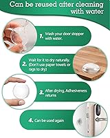 Vista 6 de Topes de pared para puerta, 12 unidades, protector de pomo de puerta de pared, protector de puerta, protectores de pared contra pomos de puertas