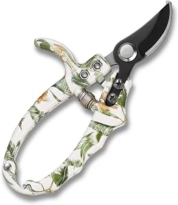 Hand Pruners Lightweight Gardening Shears with Easy Lock, Bypass Sharp Carbon Steel Blade, Rust Resistant Garden Scissors Plant Shears with Holster - Sécateur de Jardin