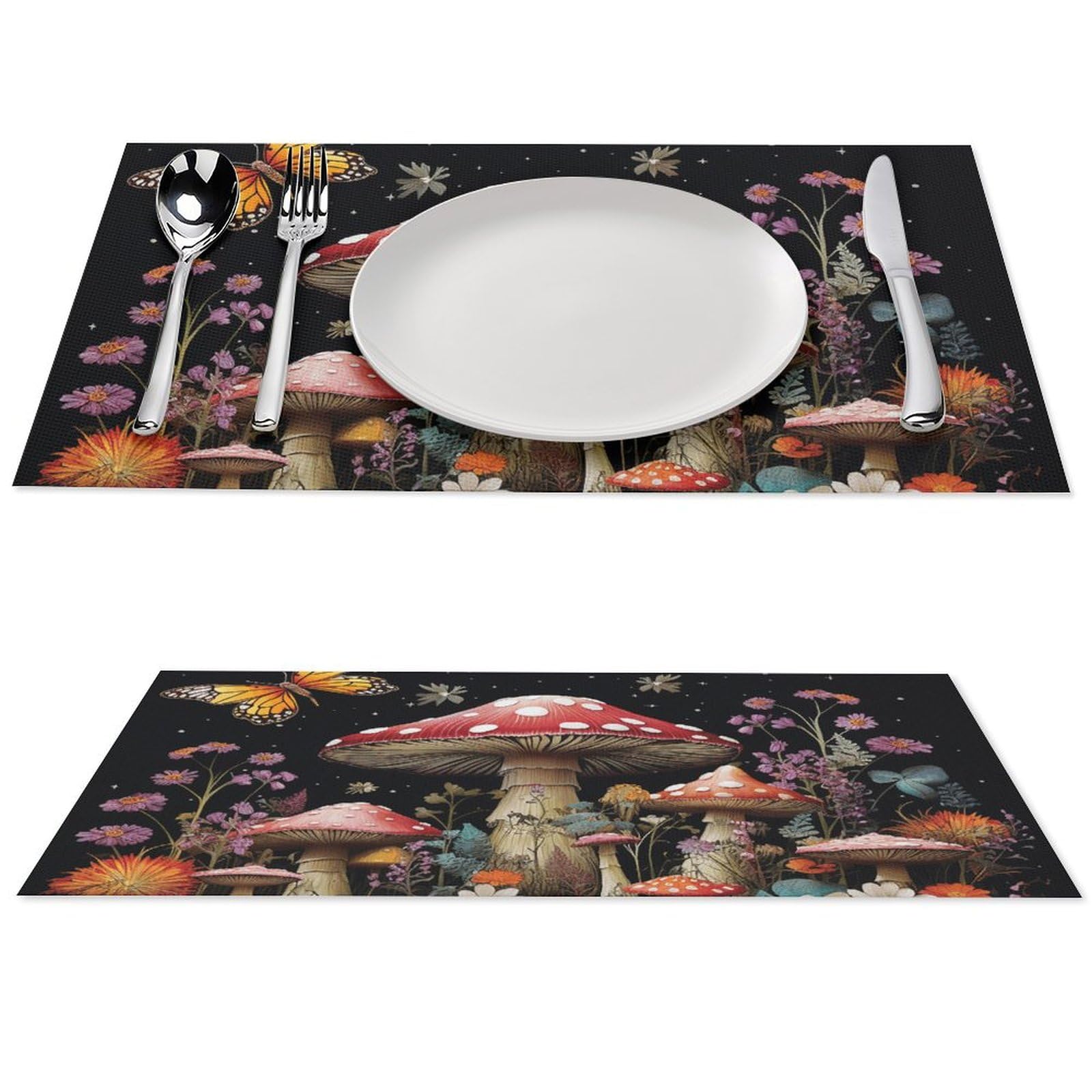 Set de table pour salle à manger et terrasse motif nature lot de 4
