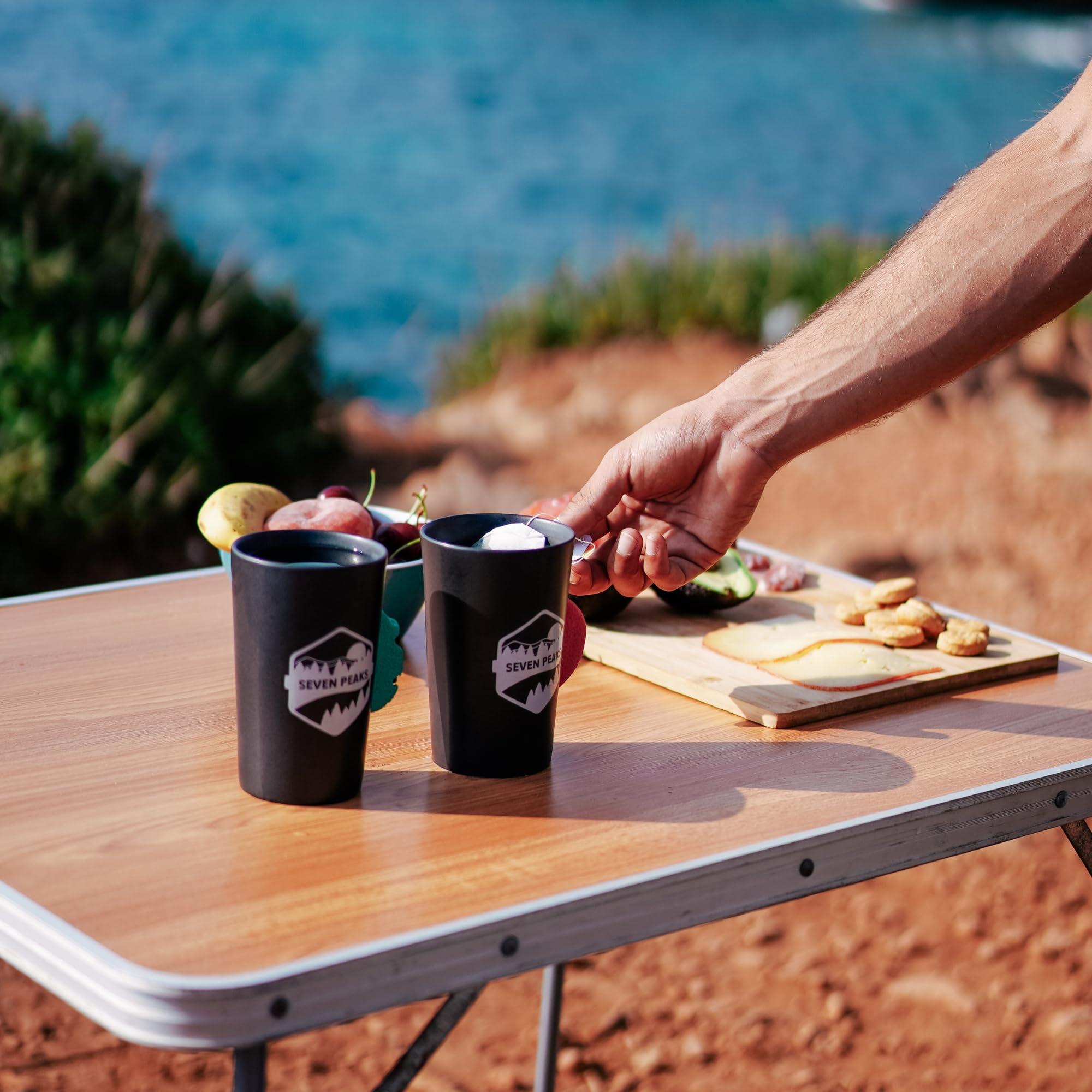 Seven Peaks Tasse d'escalade et d'aventure en céramique avec prise d'escalade professionnelle Adaptée au micro-ondes et résistante à l'eau Lot de 3 couleurs