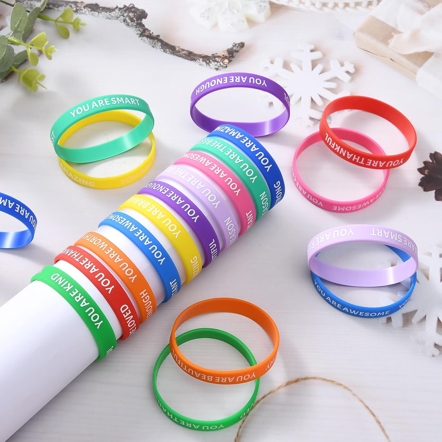 Inspirational Wristbands, Colorful Inspirational Rubber Bracelets, Classroom prizes/gifts for students - Image 6
