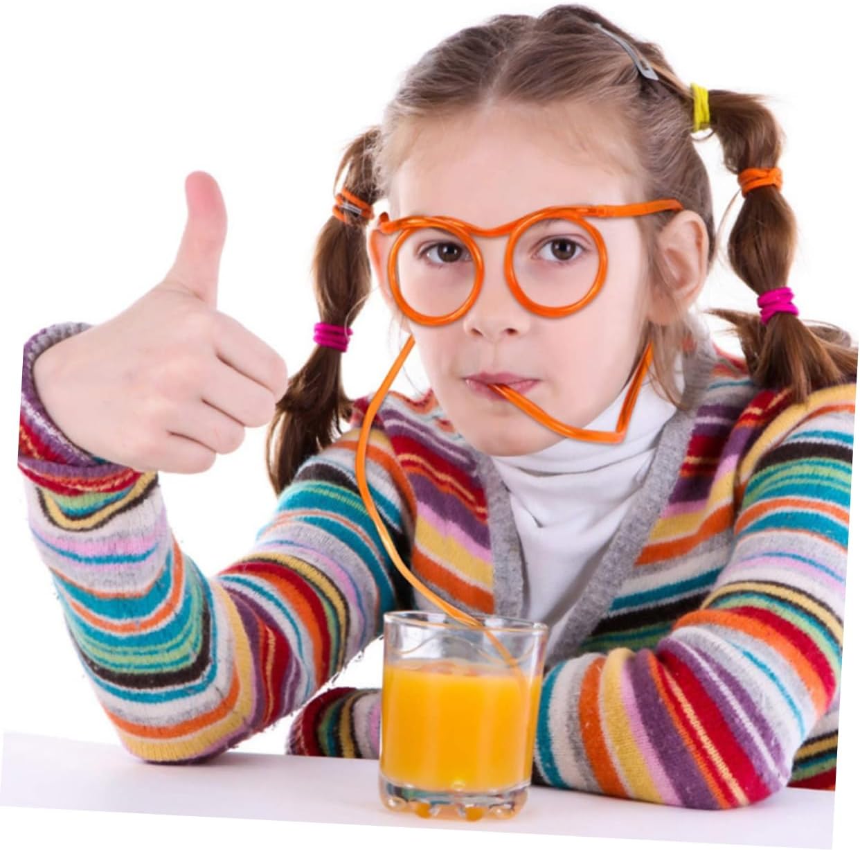 24pcs Funny Eyewear Straws Creative Drinking Straws for Parties Random Colors Design for Boys and Girls and Adults Unique Party Supplies