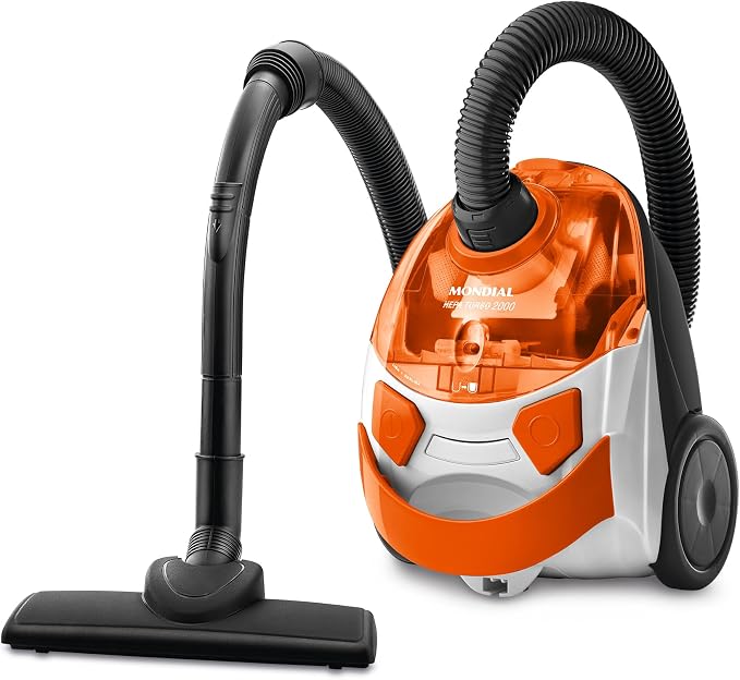MONDIAL Aspirador de Pó Hepa Turbo 2000, Branco/Laranja, 1500W