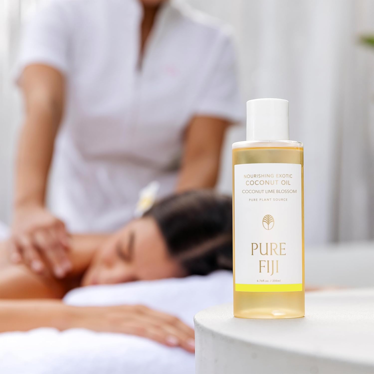 PURE FIJI Nourishing Exotic Coconut Body Oil, Coconut Lime Blossom (7.7 fl oz/230ml)