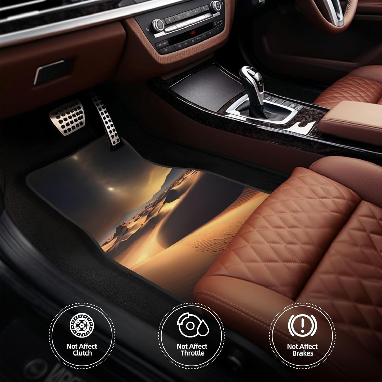 Sahara Desert Patterned car mats 4-piece set | For cars/SUVs/trucks | Firm fit without displacement