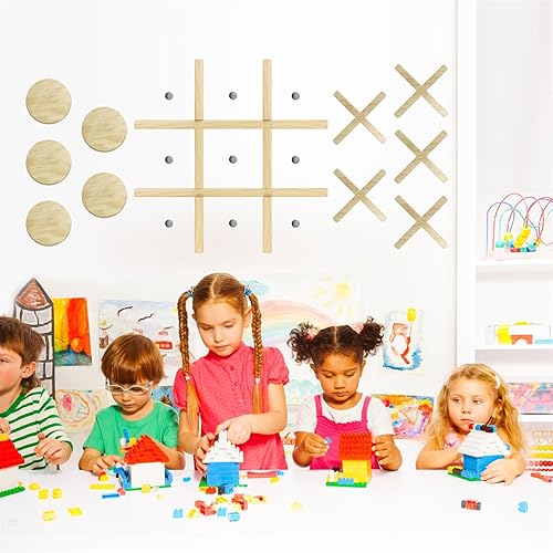 Miniatura 6 de Lamkidle Juego magnético de madera para montar en la pared, decoración de sala de juegos de madera para niños y adultos, decoración de pared moderna
