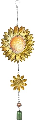 Miniatura 3 de Sunset Vista Designs 14166 - Campana de jardín decorativa para colgar, naranja cálido y amarillo dorado con ámbar, 26.5 x 7.5 pulgadas