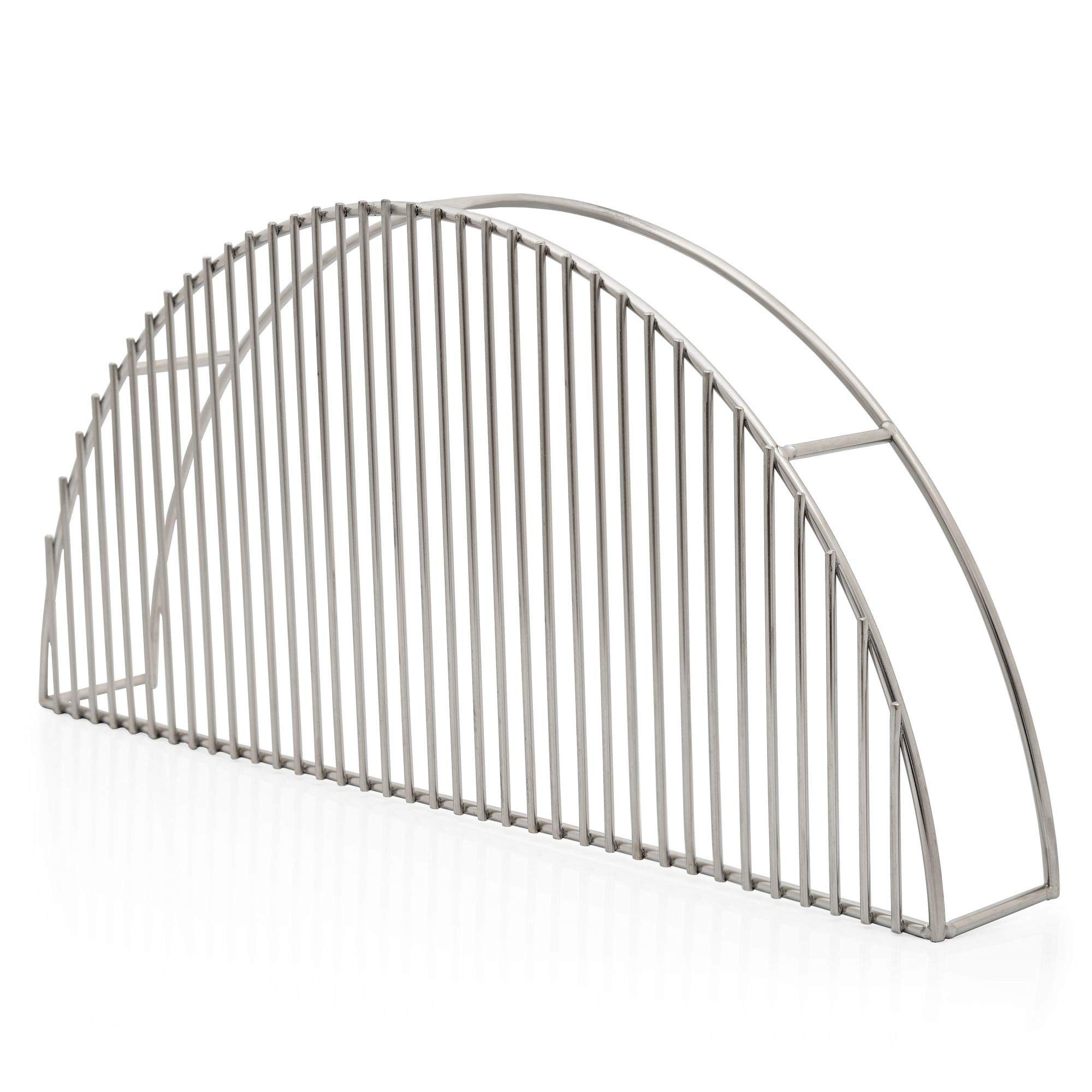 BBQ-Toro Rond warmhoudrooster van roestvrij staal, 54,5 x 25,5 x 7,5 cm, geschikt voor kogelgrill met een diameter van 57 cm, grillrooster voor het 2e niveau, verwarmingsrek