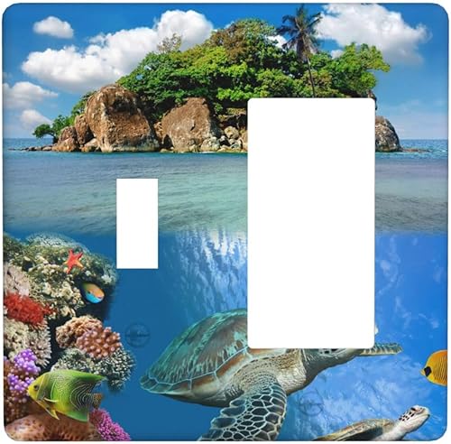 Miniatura 102 de Cubierta de interruptor de luz de 3 cuadrillas con diseño de flores azules púrpuras, cubierta de placa de pared de triple palanca, arbustos florales