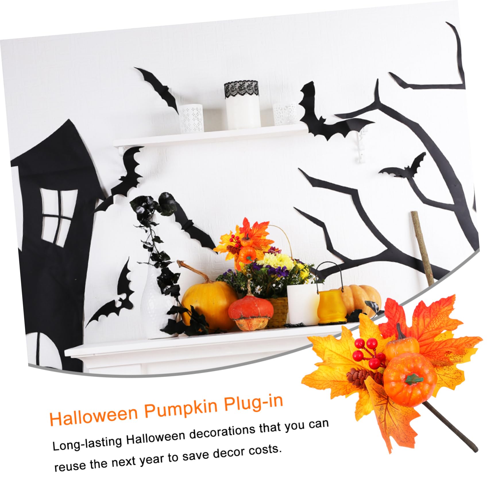 OUNONA 6stücke Halloween Dekoration Künstliche Kürbis Und Ahornblatt-Accessoires Für Erntedankfest Und Herbstfeiern Wiederverwendbare Deko Für Innen Und Außenbereiche