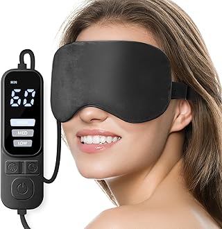 Ezona Heated Eye Mask, Warm Eye Compress Mask, USB Electric Eye Heating Pad with Temperature & Timer Control, Dry Eye Mask for Dry Eyes Blepharitis Sinus Migraine Stye MGD Puffiness Black