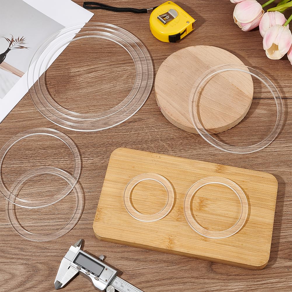PH PandaHall Router Template for Woodworking 8 Circle Router Jig Templates 2.8~8 inch Clear Acrylic Inlay Templates Craft Template Router Stencils for Wooden Projects Handmade Crafts Making - Image 2
