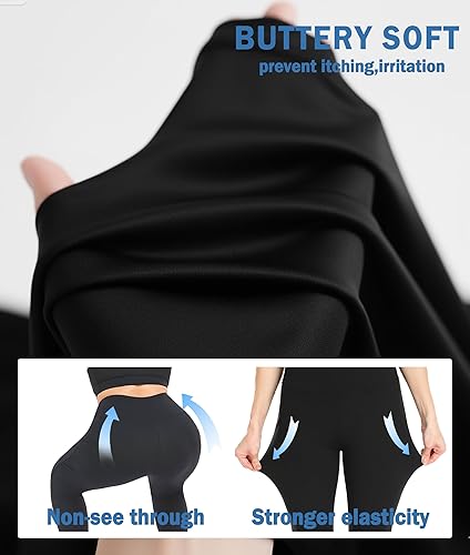 Miniatura 4 de NEW YOUNG Leggings capri con bolsillos para mujer, leggings de entrenamiento de cintura alta, pantalones de yoga con control de abdomen