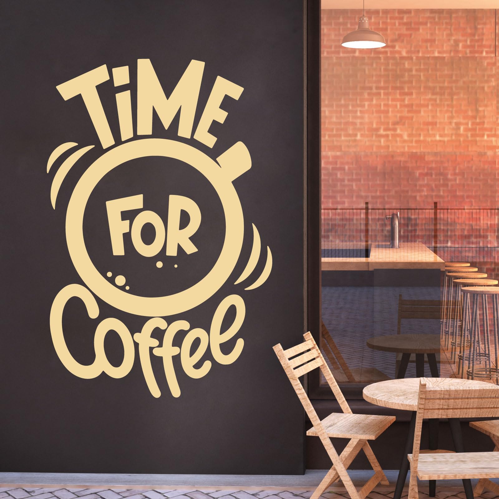 Sticker mural Time for Coffee - Café - Cuisine - Vert citron