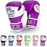 CKE Kids Boxing Gloves for Kids Boys Girls Junior Youth Toddlers Age 5-12 Years Training Boxing Gloves for Punching Bag Kickboxing Muay Thai (Purple)