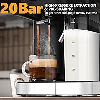Vista 4 de COWSAR Máquina de café expreso de 20 bares, máquina comercial de café con leche y capuchino con espumador de leche automático, para café molido