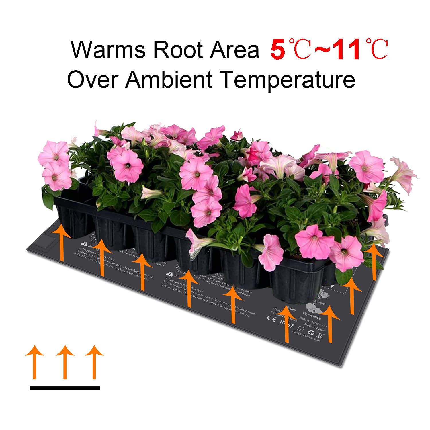 KETOTEK Manta Termica Semillas Plantas 220V Alfombra Termica Manta Calefactora para Semilleros Germinación Invernadero Impermeable 230V 21W